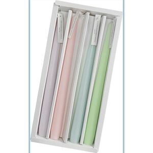 Taper Candles Odorless Candlesticks Smokeless Pastel 4 Pack 10"